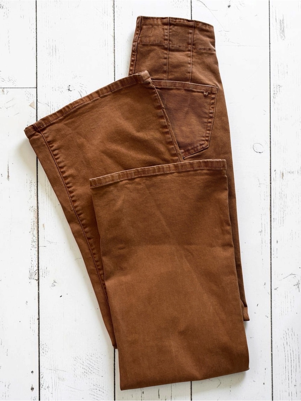 Mica Denim Rust Brown High Rise Wide Leg Jeans Women’s Size 25 Stretch - Picture 12 of 12